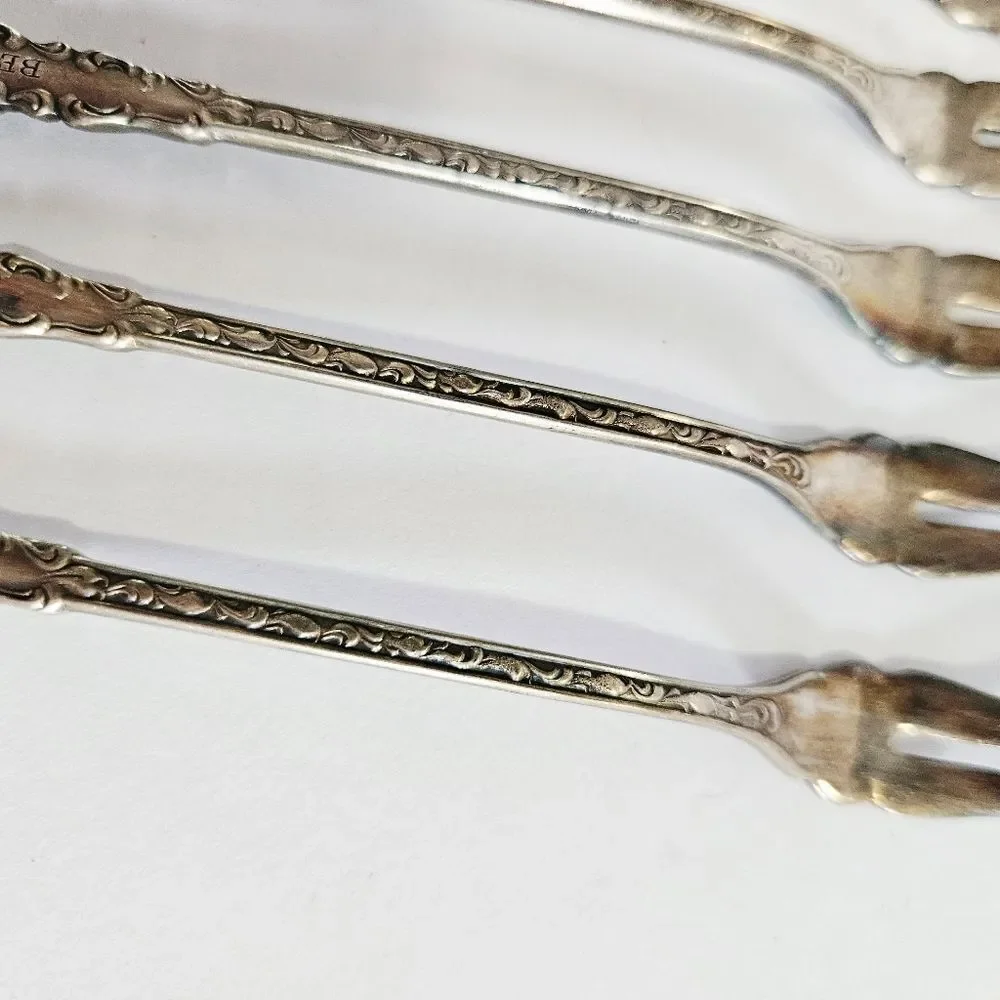 Antique S.L. & G.H Rogers Silver Plate Webster Pattern Set Of 5 Cocktail Forks